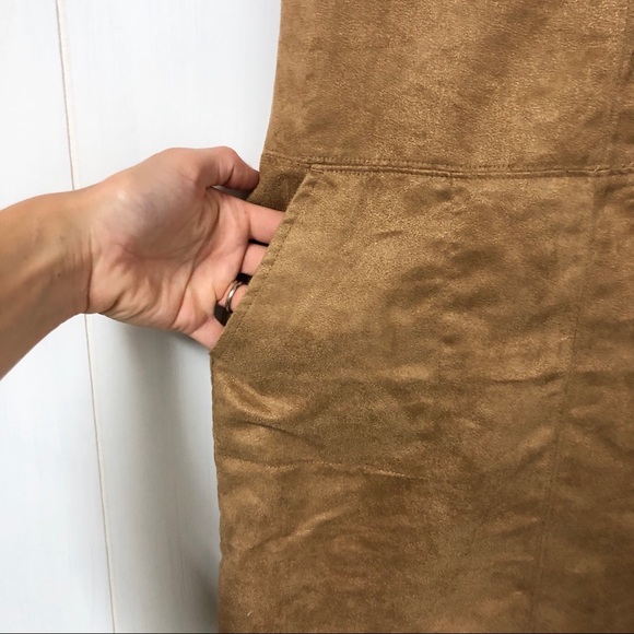 3 for $20 -H&M Divided Tan Faux Suede Dress Size 4 - Picture 2 of 7
